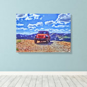 Jeep berg avontuur canvas afdruk (Insitu (Houten vloer))