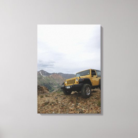 Jeep geel rubicon bergdoek canvas afdruk (Voorkant)