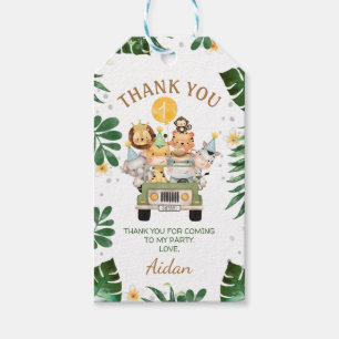 Jeep Safari Animals Birthday Dank je Cadeaulabel