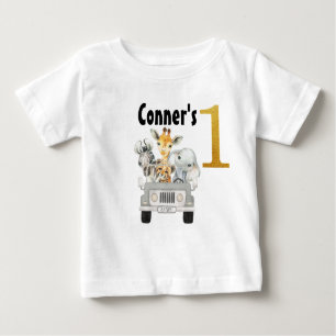Jeep Safari Animaux Premier Anniversaire T-shirt