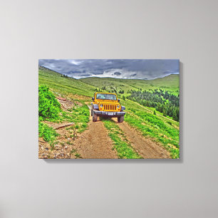 Jeep schilderachtig bergdoek canvas afdruk