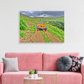 Jeep schilderachtig bergdoek canvas afdruk (Insitu (Woonkamer))