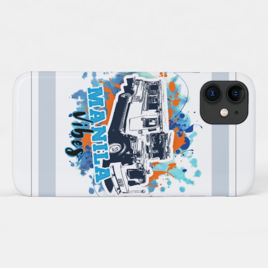 Jeepney Manila Vibes Blue Sinaasappel Case-Mate iPhone Case (Achterkant (horizontaal))