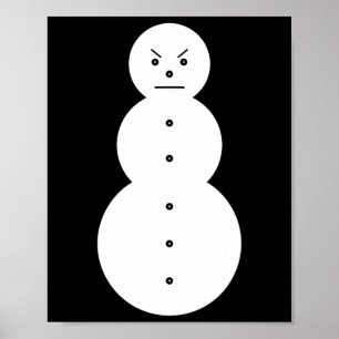 Jeezy Snowman - Hiphop Angry Snowman Jeezy Kerstmi Poster