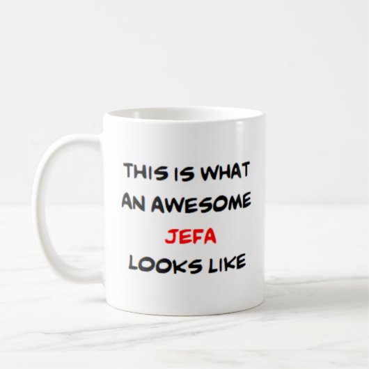 Jefa, geweldige koffie mok (Links)