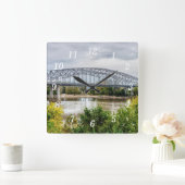 Jeff City Bridge wandklok Vierkante Klok (Huis)