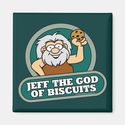 Jeff de God van de koekjes magneet (Voorkant)