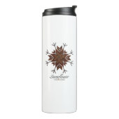 Jeff en Deedee reisnug Thermal Tumbler Thermosbeker (Gedraaid links)