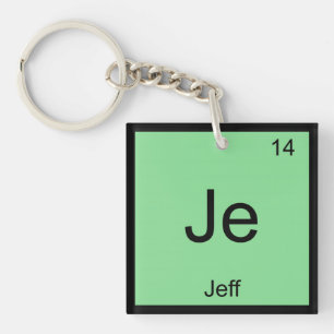 Jeff Name Chemistry Element Periodic Table Sleutelhanger