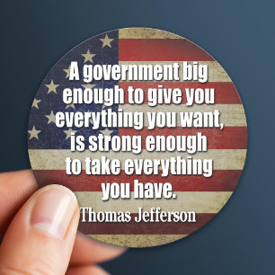 Jefferson: Grote overheid zal alles afnemen... Ronde Sticker