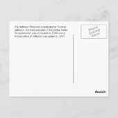 Jefferson Memorial Briefkaart (Achterkant)