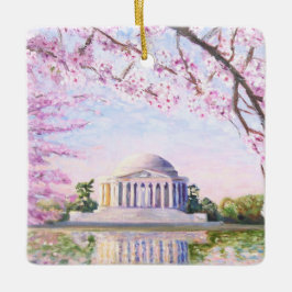 Jefferson Memorial Cherry Blossoms Ornament
