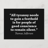 Jefferson: Niet zwijgen Briefkaart (Voorkant)