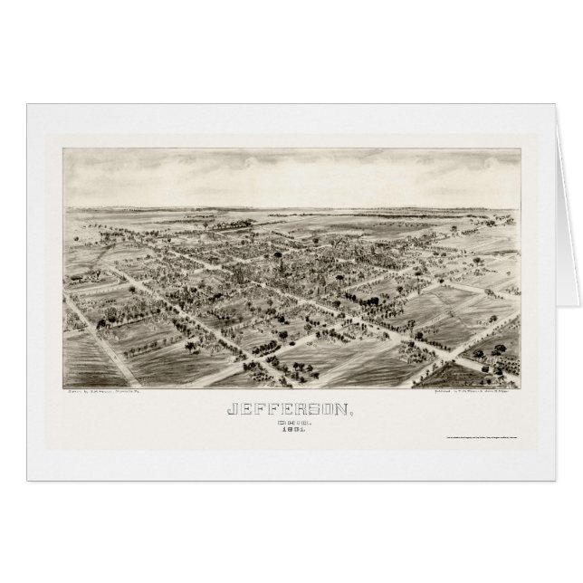 Jefferson, OH Panoramic Map - 1901 (Voorkant Horizontaal)