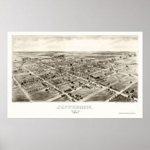 Jefferson, OH Panoramic Map - 1901 Poster