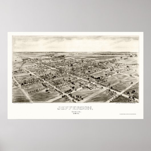 Jefferson, OH Panoramic Map - 1901 Poster (Voorkant)