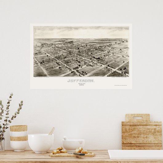 Jefferson, OH Panoramic Map - 1901 Poster (Keuken)
