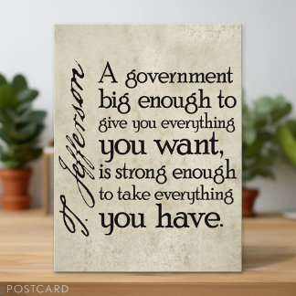 Jefferson: Pas op voor Big Government Briefkaart