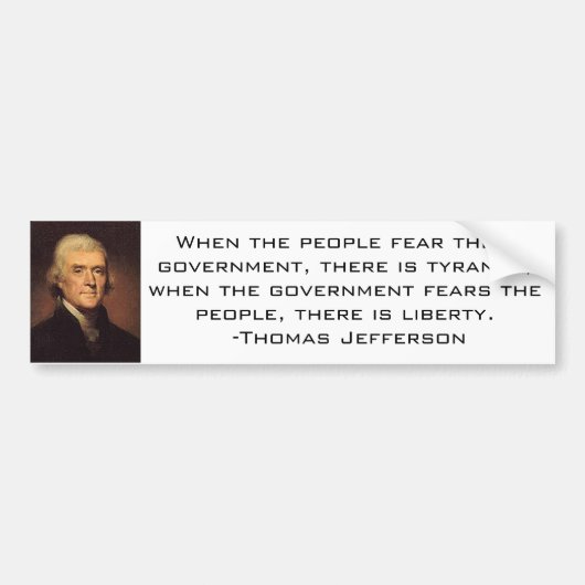 Jefferson Quote 2 Bumpersticker (Voorkant)