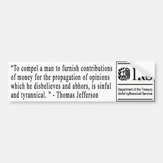 Jefferson Quote bumper sticker (Voorkant)