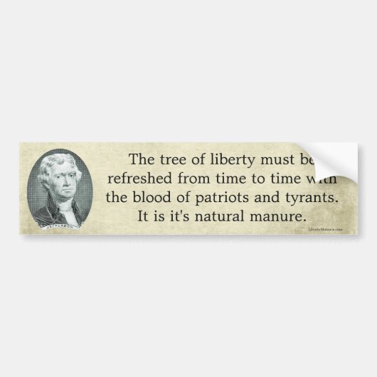 Jefferson Quote Bumpersticker (Voorkant)