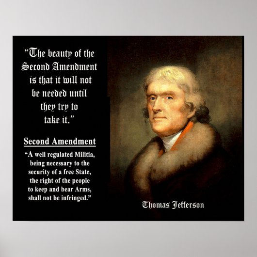 Jefferson Quote - de schoonheid van het tweede ame Poster (Voorkant)