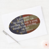 Jefferson Quote over Big Government Ovale Sticker (Envelop)