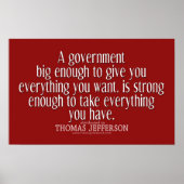 Jefferson Quote over Big Government Poster (Voorkant)