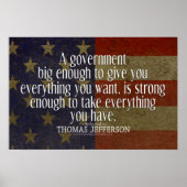 Jefferson Quote over Big Government Poster (Voorkant)