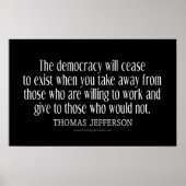 Jefferson Quote over democratie Poster (Voorkant)