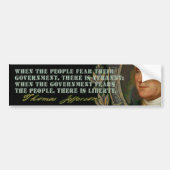 Jefferson Quote: Regering en het volk Bumpersticker (Voorkant)