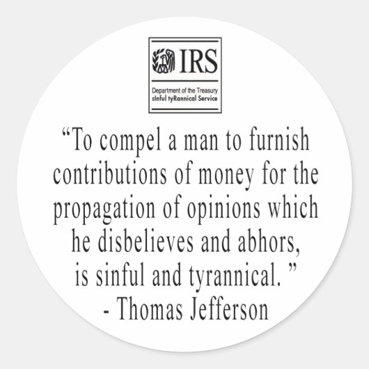 Jefferson Quote sticker (Voorkant)