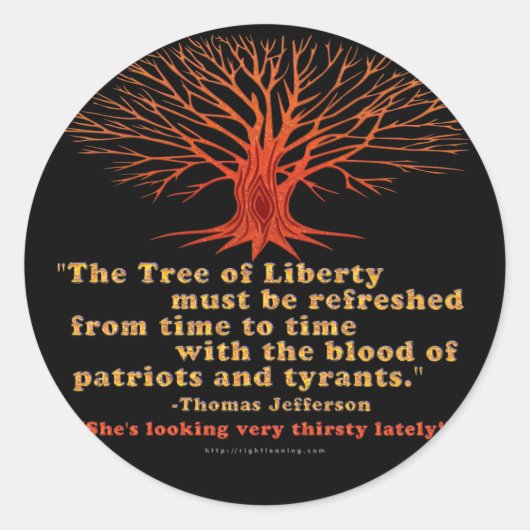 Jefferson Tree of Liberty Ronde Sticker (Voorkant)