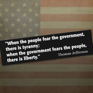 Jefferson: Vrijheid versus Tyranny Bumpersticker