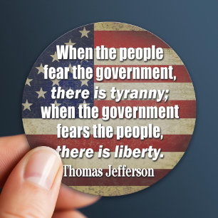 Jefferson: Vrijheid versus Tyranny Ronde Sticker