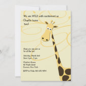 Jeffrey Giraffe Invitation de fête d'anniversaire (Devant)