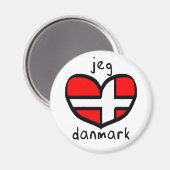 Jeg Elsker Danmark Magneet (Voorkant / Achterkant)