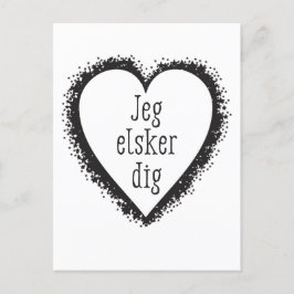 Jeg elsker dig, ik hou van je in het Deens Briefkaart