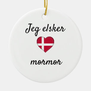 Jeg elsker mormor keramisch ornament