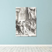 Jehoiada, hoge priester van Jeruzalem die zich uit Canvas Afdruk (Insitu (Houten vloer))