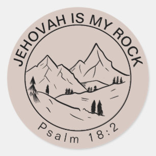Jehovah is mijn rots JW Ronde Sticker