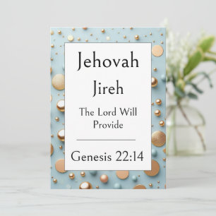 Jehovah Jireh, Naam van God, Bemoedigende Schrift Kaart
