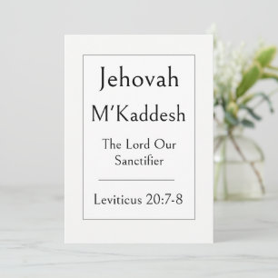 Jehovah M'Kaddesh, Naam van God, Bemoedigend Kaart