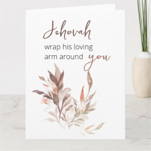 Jehovah pakt zijn liefhebbende arm om je heen kaart