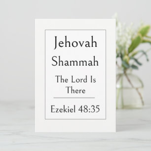 Jehovah Shammah, Naam van God, Bemoedigende Bijbel Kaart