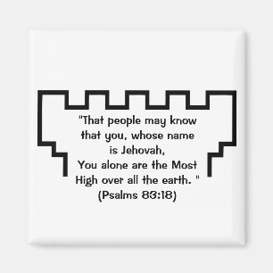 Jehovah's getuige Watchtower Psalms 83:18 Magnet Magneet