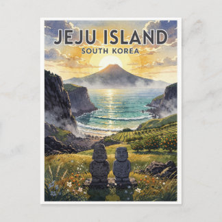Jeju-eiland Zuid-Korea Vintage Briefkaart