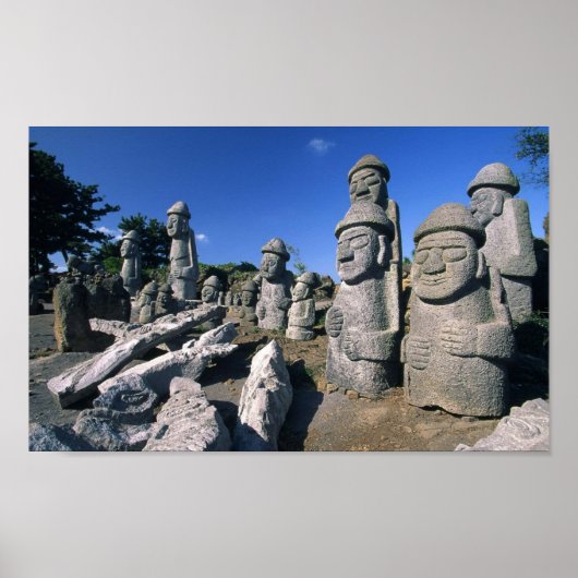 Jeju Stone Grand-père Statues Harubang Poster (Devant)