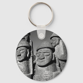 Jeju Stone Grandfather Statues Harubang BW Sleutelhanger
