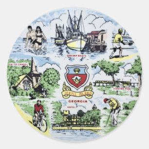 Jekyll Island Bezienswaardigheden Ronde Sticker